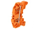 &Icirc;mbinare termică pentru șine 0,2-2,5mm&sup2;, 1 pistă, 2 borne, portocalie, TE Connectivity
