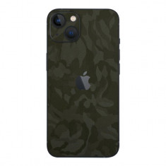 Set Folii Skin Acoperire 360 Compatibile cu Apple iPhone 13 Mini - ApcGsm Wraps Skin Camo Shadow Green
