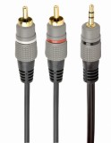 CABLU audio GEMBIRD stereo (3.5 mm jack la 2 x RCA), 1.5m, conectori auriti, &quot;CCA-352-1.5M&quot; (timbru verde 0.08 lei)