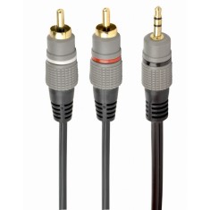 CABLU audio GEMBIRD stereo (3.5 mm jack la 2 x RCA), 1.5m, conectori auriti, &quot;CCA-352-1.5M&quot; (timbru verde 0.08 lei)