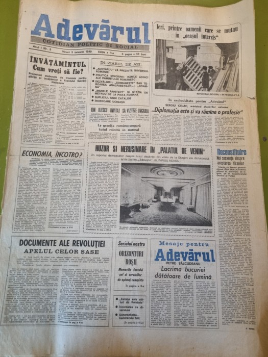 adevarul 5 ianuarie 1990-articole revolutia romana