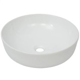 Cumpara ieftin Chiuveta de baie din ceramica, rotunda, 41,5 x 13,5 cm, alb