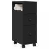 VidaXL Dulap de baie &icirc;ngust cu roți, negru, lemn prelucrat 855233