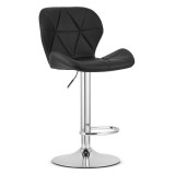 Cumpara ieftin Scaun de bucatarie/bar, Artool, West, rotativ, piele ecologica, negru si argintiu, 46x48.5x90-111 cm