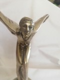 Statueta Spirit of Ecstasy - h 23 cm + 2.5 cm baza rotunda din marmura - Ediție de Colectie Rolls-Royce - semnata manual - decor ornament