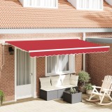 VidaXL Cortina Retractabilă Roșu și Alb 400x200 cm 400 x 200 cm 4x2 m