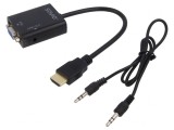 Convertor D-Sub 15pin la HDMI cu Jack 3.5mm