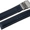 Curea Ceas Piele Naturala Albastra Deployant Cusatura Alba 16mm 18mm 20mm 22mm 24mm 8162302001