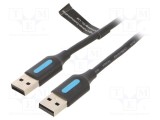 Cablu USB 2.0 VENTION A-A 2m nichelat negru