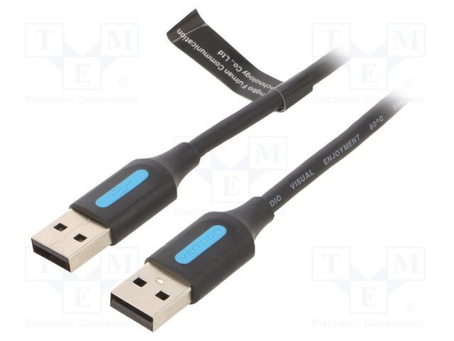 Cablu USB 2.0 VENTION A-A 2m nichelat negru