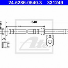 Conducta / cablu frana MITSUBISHI PAJERO CLASSIC (V2_W) (2002 - 2016) ATE 24.5286-0540.3