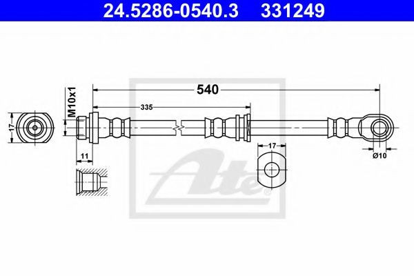 Conducta / cablu frana MITSUBISHI PAJERO CLASSIC (V2_W) (2002 - 2016) ATE 24.5286-0540.3