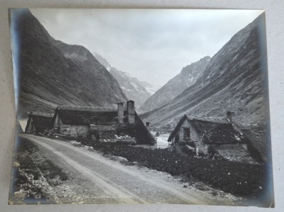 Gustave Oddoux &amp;quot;Dauphine - La Berarde&amp;quot;, Muntii Alpi fotografie originala cca 1900 foto