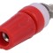Soclu banană 4mm roșu nichelat pe panou 15A 250VDC