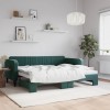 VidaXL Pat de zi cu extensie, verde &icirc;nchis, 90x200 cm, catifea 3197065