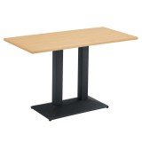 Cumpara ieftin Masa sufragerie, bistro,DTD laminat stejar metal negru Rinaldo 120x60x75 cm