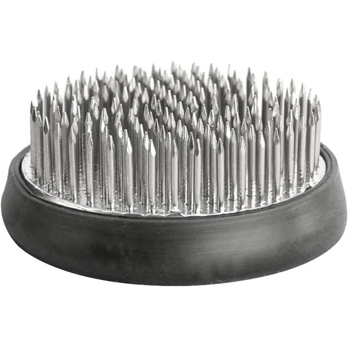 Suport rotund pentru aranjare flori, diametru 4 cm, otel inoxidabil, negru, argintiu