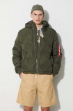 Alpha Industries geacă Logo Puffer bărbați, culoarea verde, de iarnă 108107.142-green