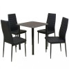 VidaXL Set masă și scaune de bucătărie, negru, 5 piese 242933