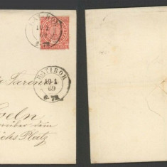 Germany North Conf 1869 Postal History Rare Cover+Content Ratibor to Koln DB.540