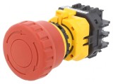 Comutator de Siguranță 22mm Roșu IP65 Cap Ciupercă