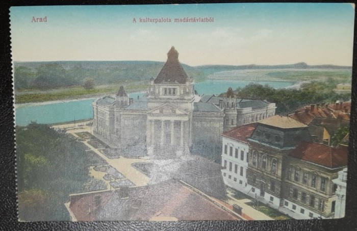 Carte postala, Arad, vedere generala de sus, perioada interbelica
