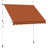 Cumpara ieftin Copertina retractabila manual, portocaliu si maro, 250 cm
