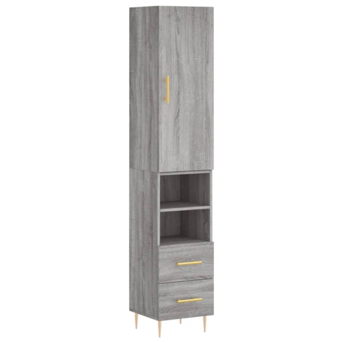 Dulap inalt, gri sonoma, 34,5x34x180 cm, lemn prelucrat
