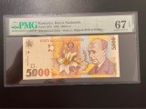 Romania 5000 lei 1998 pick 107b filigran mare grad 67 pmg