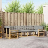 vidaXL Set de canapele de exterior cu pernă 7 pcs Alb și gri deschis 3389837