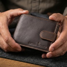 Portofel Piele Barbati Maro Inchis, Piele Naturala, 12x10x2 cm