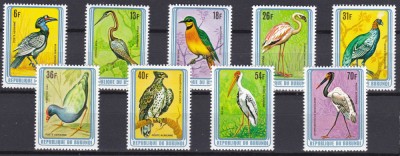DB1 Fauna Burundi 1979 Pasari Posta Aeriana 9 v. MNH foto