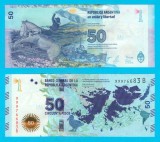 Argentina (p#362) 50 Pesos 2015 UNC &#039;Malvine&#039; serie: 999766xxB