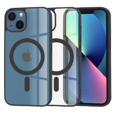 Husa protectie iPhone 13, antisoc, MagSafe, incarcare wireless, negru, carcasa slim premium , TMSF