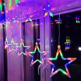 Ghirlanda luminoasa tip perdea cu stelute 138 LED-uri, 2m, pentru interior/exterior, iluminare multicolor Household NewTrend