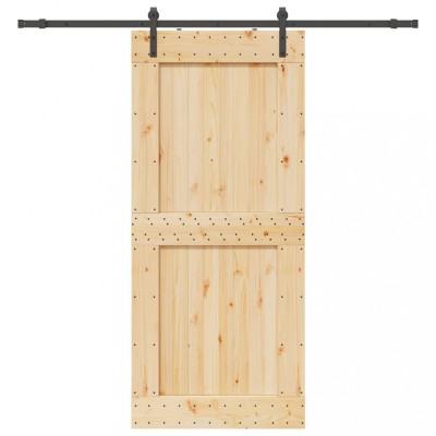 vidaXL Ușă glisantă cu set feronerie, 100x210 cm, lemn masiv de pin 3332711 foto