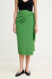 Weekend Max Mara fustă culoarea verde, midi, drept, 2515101042600