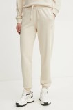 Armani Exchange pantaloni de trening din bumbac femei, culoarea bej, cu imprimeu, XW000319 AF12217