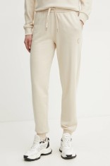 Armani Exchange pantaloni de trening din bumbac femei, culoarea bej, cu imprimeu, XW000319 AF12217