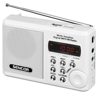 Radio portabil micro sd alb sencor foto