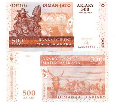 Madagascar 500 Ariary 2004 UNC foto
