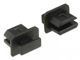 Protectie impotriva prafului pentru conector mini Displayport mama cu prindere Negru set 10 buc, Delock 64026