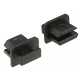 Protectie impotriva prafului pentru conector mini Displayport mama cu prindere Negru set 10 buc, Delock 64026