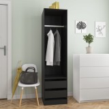 VidaXL Șifonier cu sertare, negru, 50x50x200 cm, lemn prelucrat