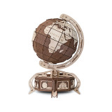 Set constructie cu mecanism Puzzle 3D THE GLOBE maro din lemn 393 piese @ EWA EduKinder World