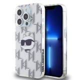 Husa pentru iPhone 15 Pro - Karl Lagerfeld IML Luxury (KLHCP15LHKLPCHT) - Clear Choupette Head&amp;Monogram