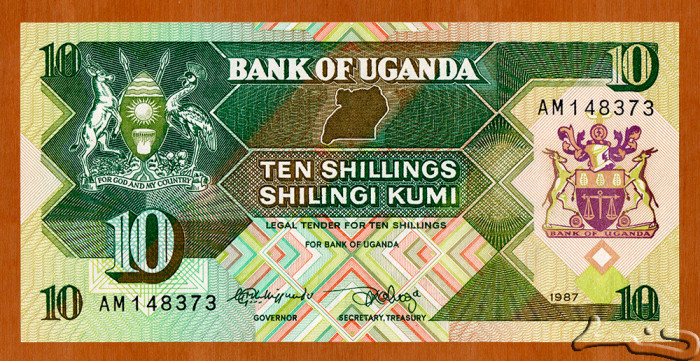 Bancnota UGANDA, 10 Shillings 1987, UNC