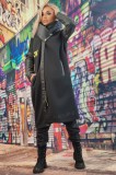 D853-1 Geaca Fashion lunga din material impermeabil