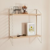 Raft de perete B&oslash;mlo 47,5x42x14cm alb efect lemn stejar [en.casa] HausGarden Leisure