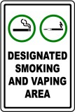 Designated smoking and vaping area signs